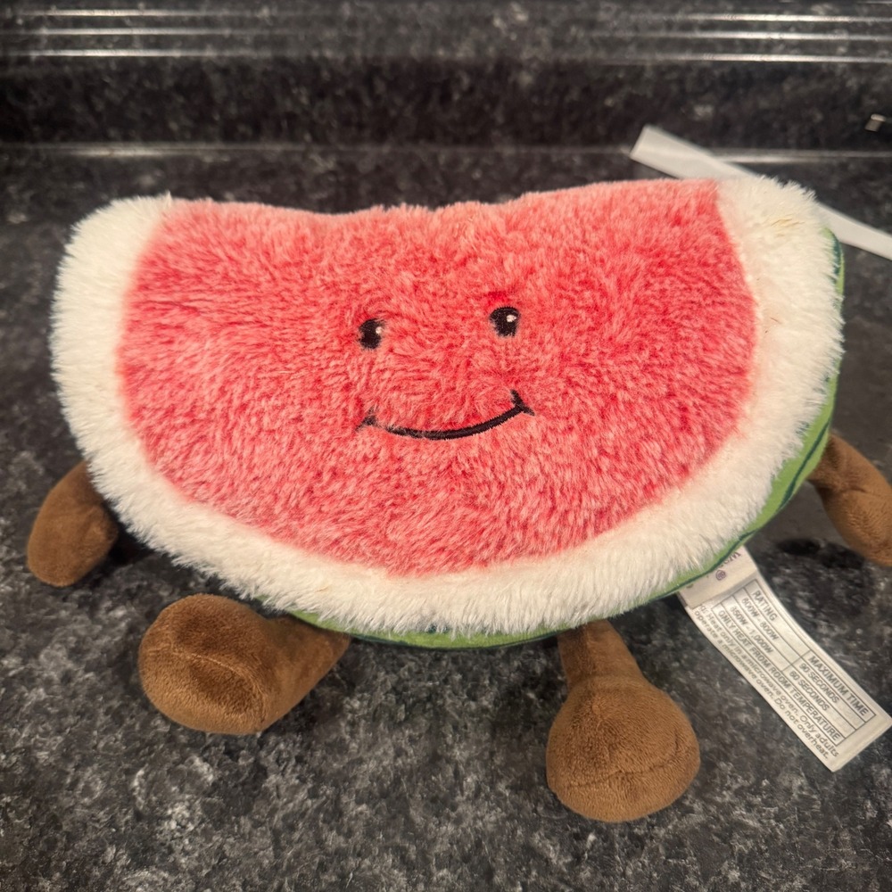 Warmies Watermelon Slice Warmable Heat Pack Stuffed Plush Medium Size Smiley